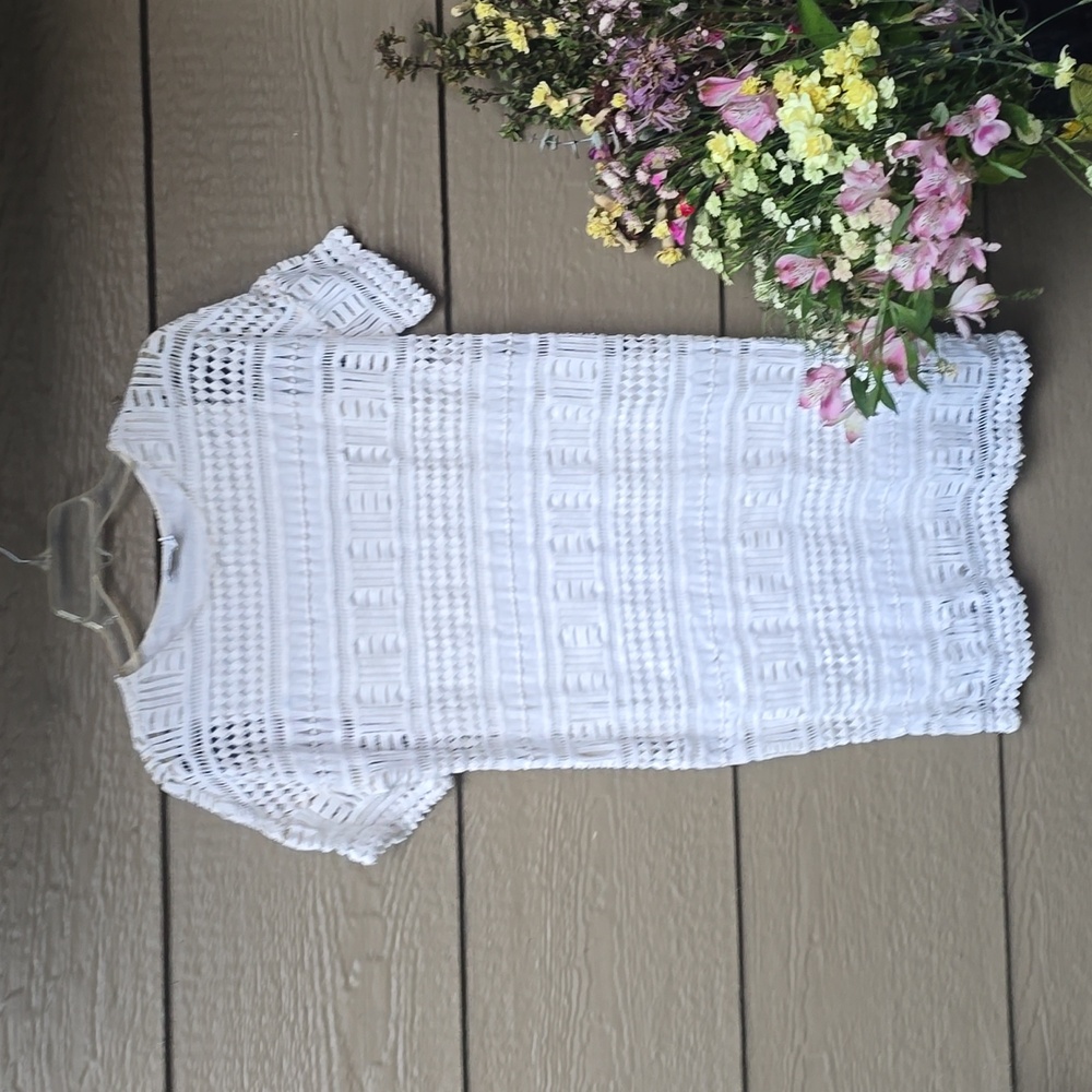 Vince textured Crochet Lined Cotton Dress 0